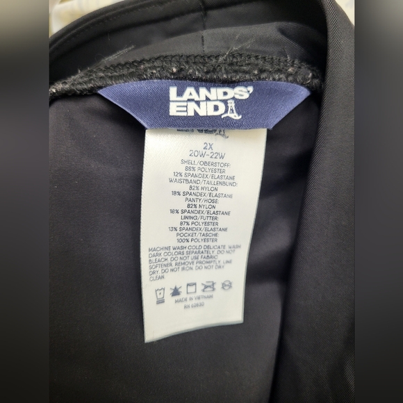 Lands' End Women's Plus Size 2 Piece Black White Floral Swimsuit Size 2x 20W-22W - Picture 11 of 12